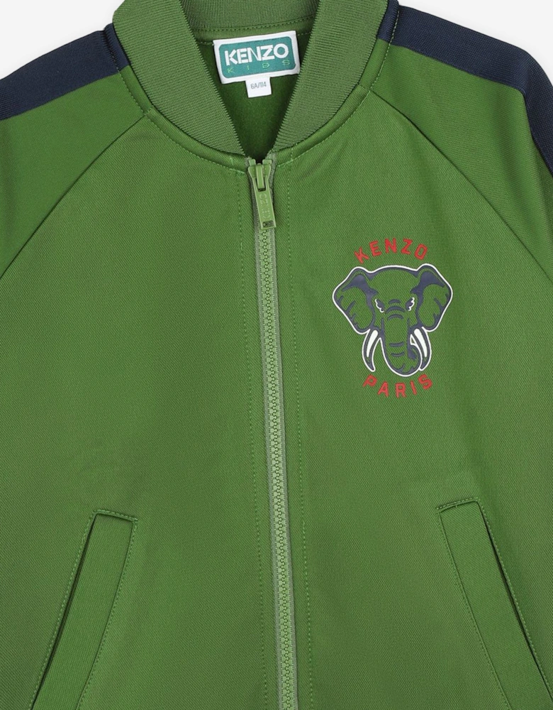 Kids Elephant Track Jacket in Green