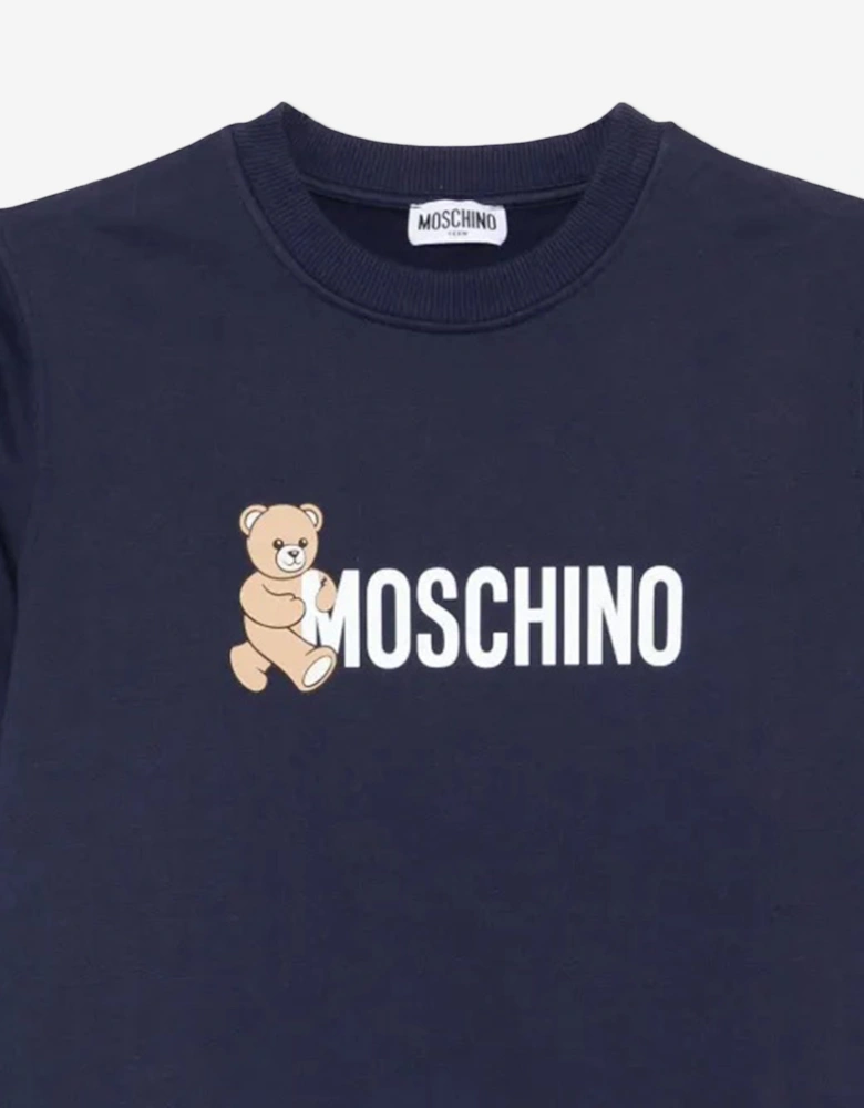 Kids Teddy Bear Logo Sweatshirt in Navy