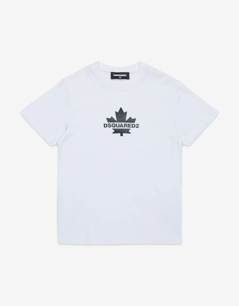 Kids Maple Leaf Logo T-Shirt in White