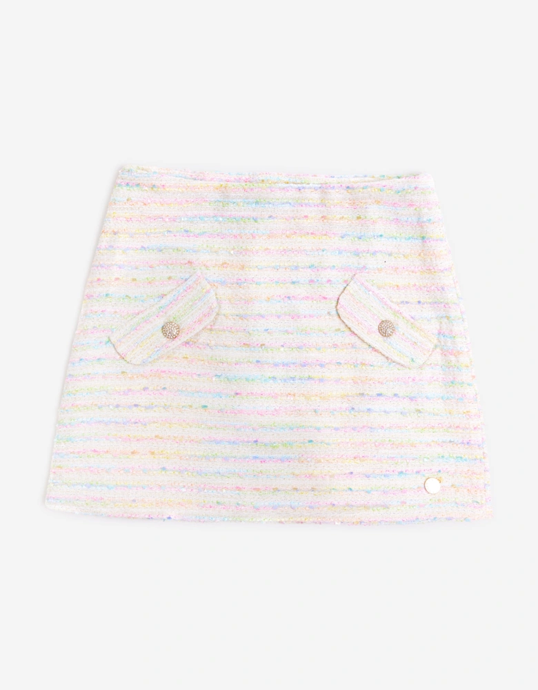 BCBGMAXAZRIA Girls Tweed Pencil Skirt in Ivory