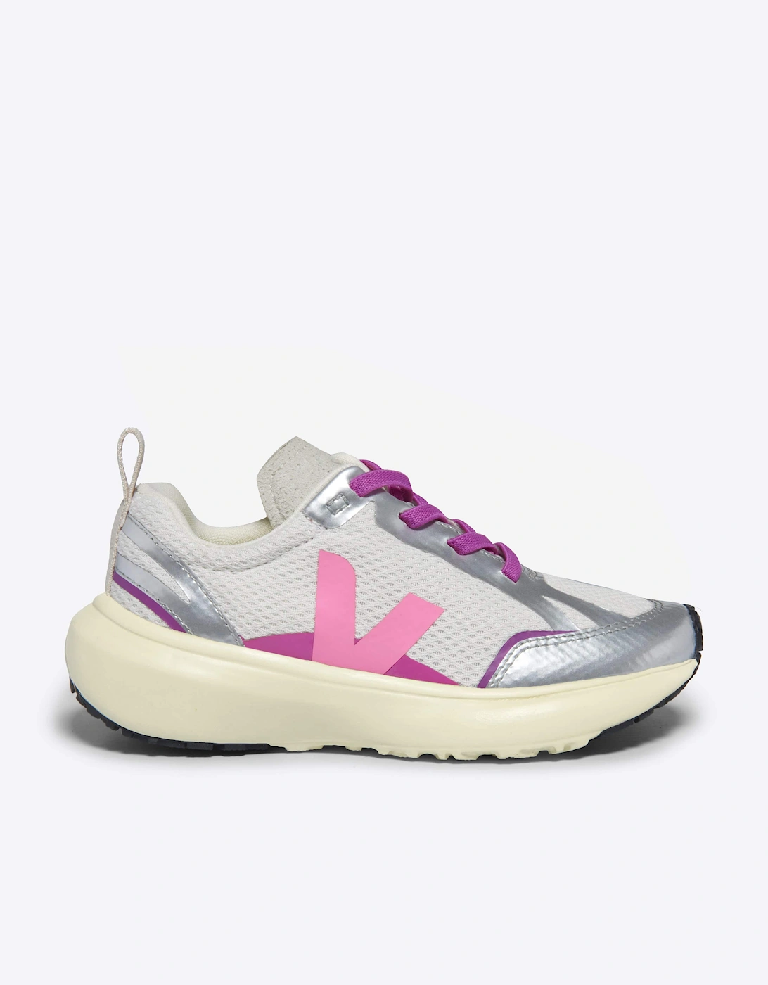 Girls Light Alveomesh Canary Trainers in Silver, 6 of 5
