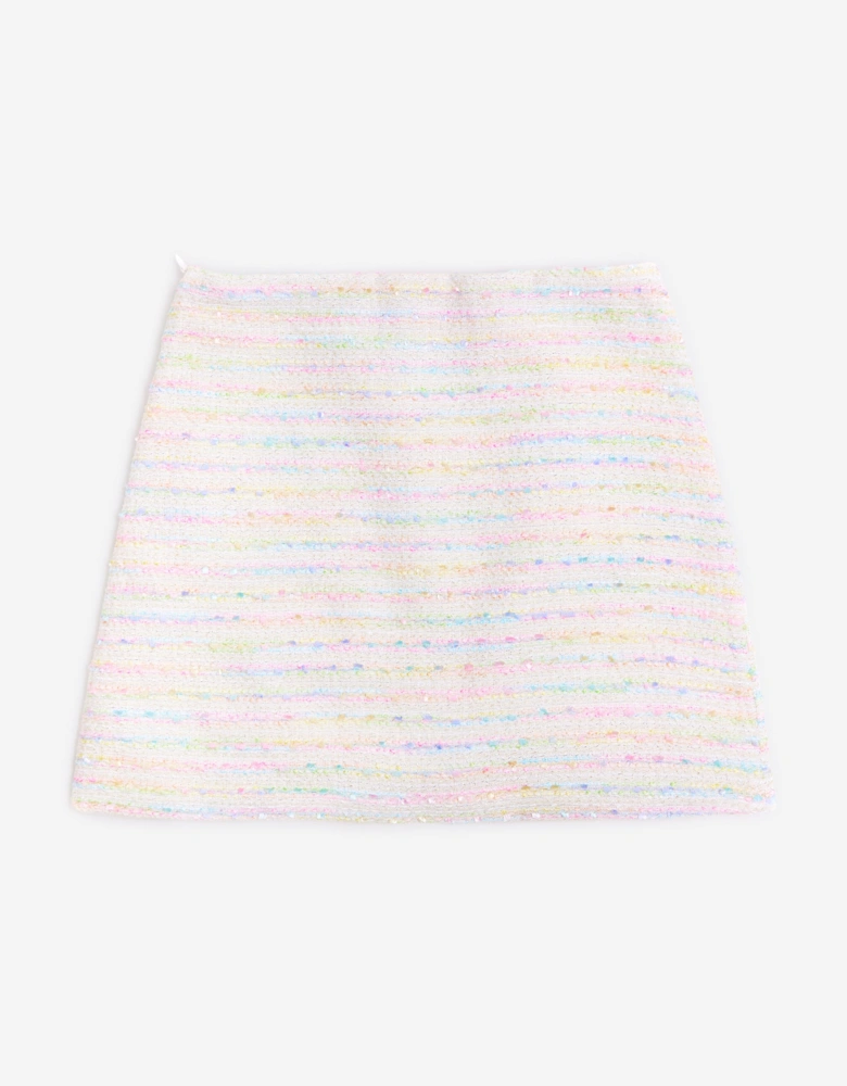 BCBGMAXAZRIA Girls Tweed Pencil Skirt in Ivory