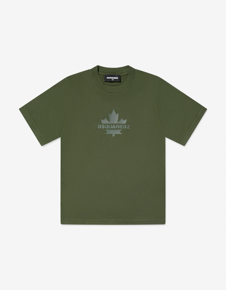 Kids Maple Leaf Logo T-Shirt in Green