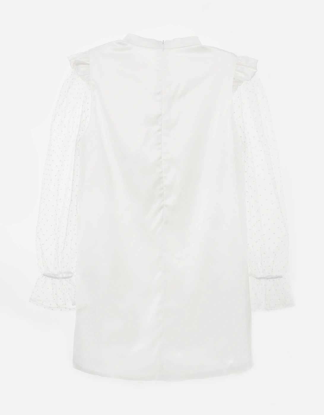 BCBG Girls Flocked Spot Sleeve Dress in White