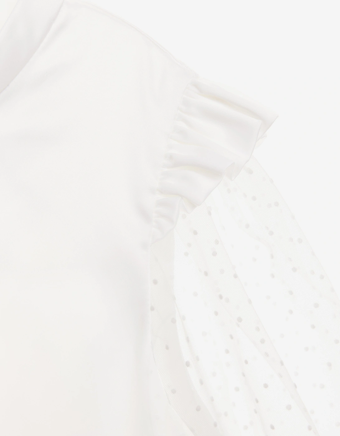 BCBG Girls Flocked Spot Sleeve Dress in White