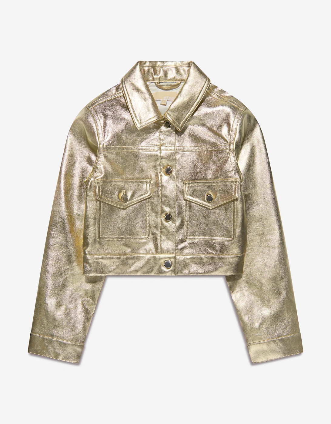 Girls Metallic Crackle Effect Jacket in Gold, 6 of 5