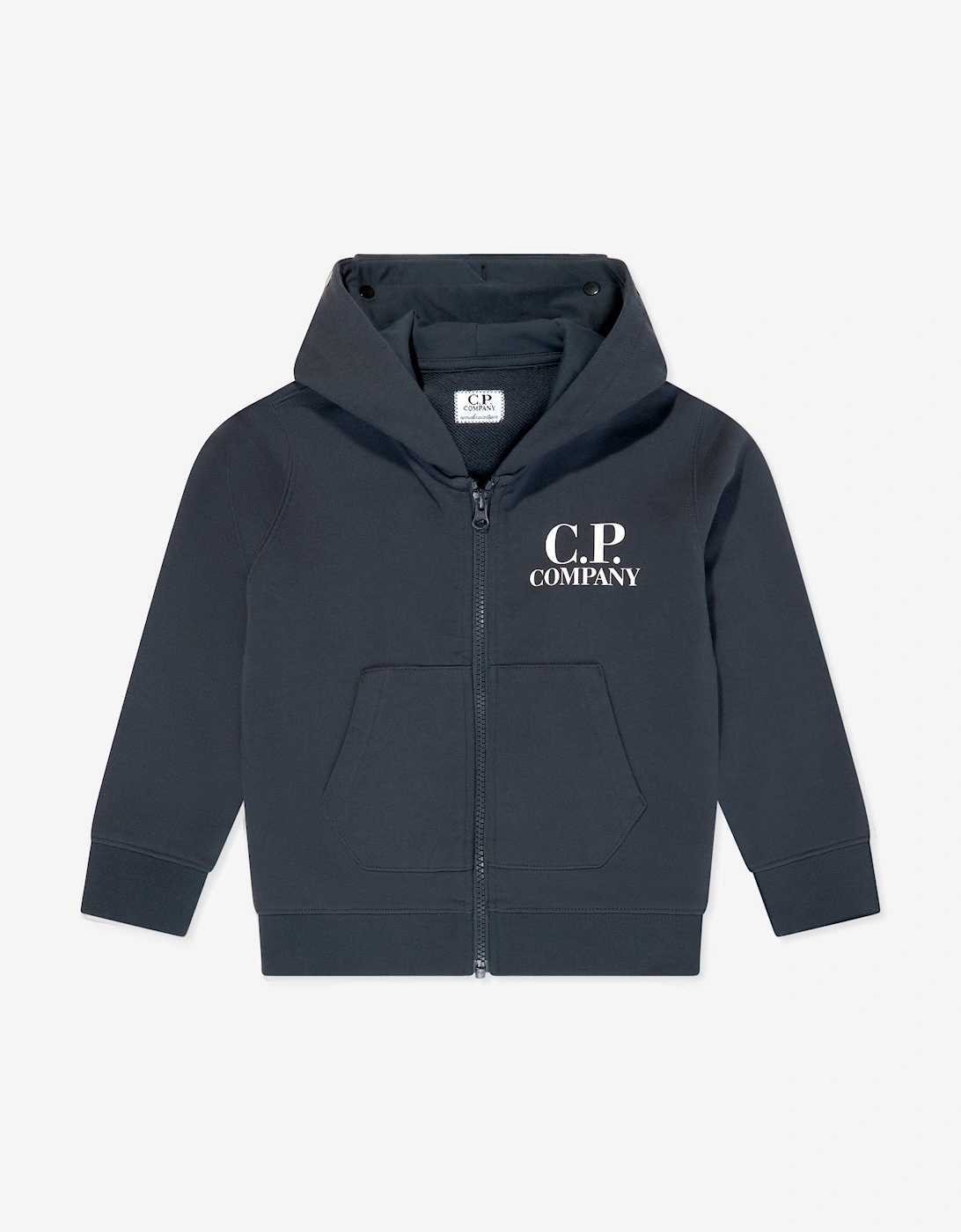 C.P. Company Boys Goggle Hooded Zip Up Top in Navy, 5 of 4