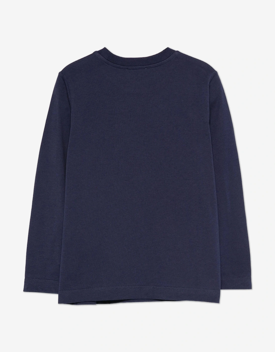 Kids Long Sleeve Teddy Logo T-Shirt in Navy
