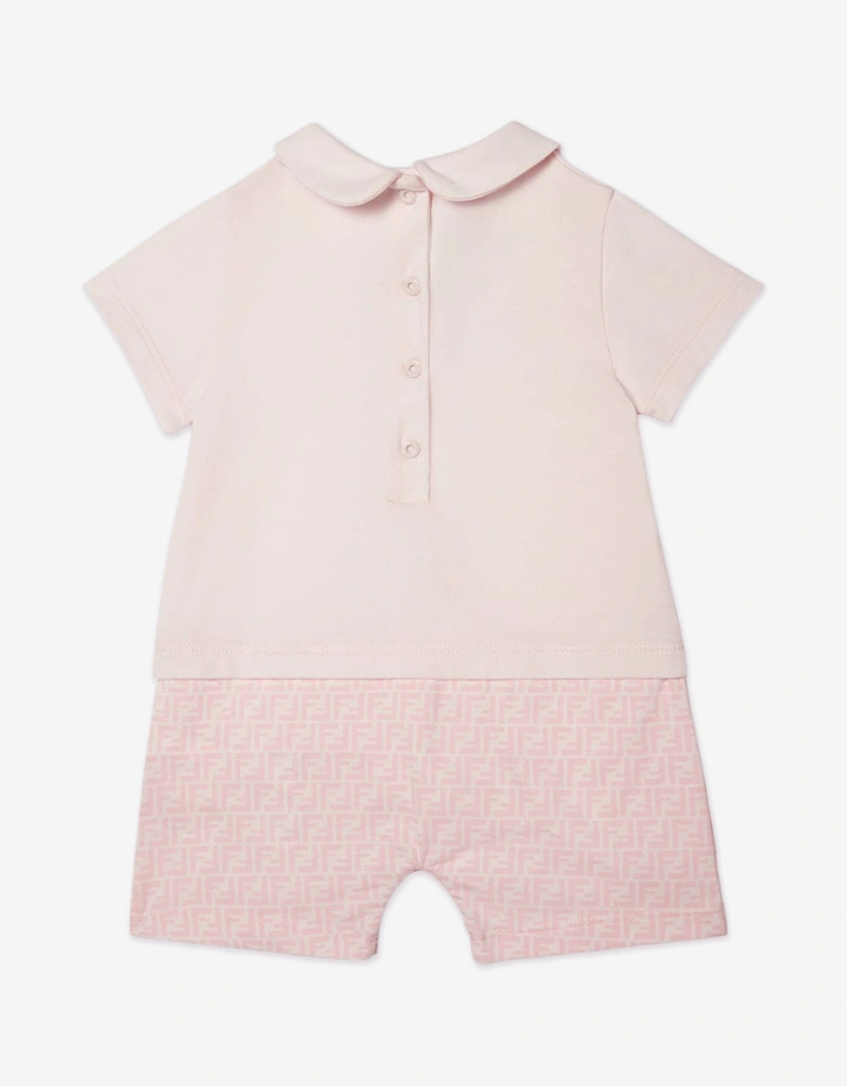 Baby Girls Logo Romper in Pink