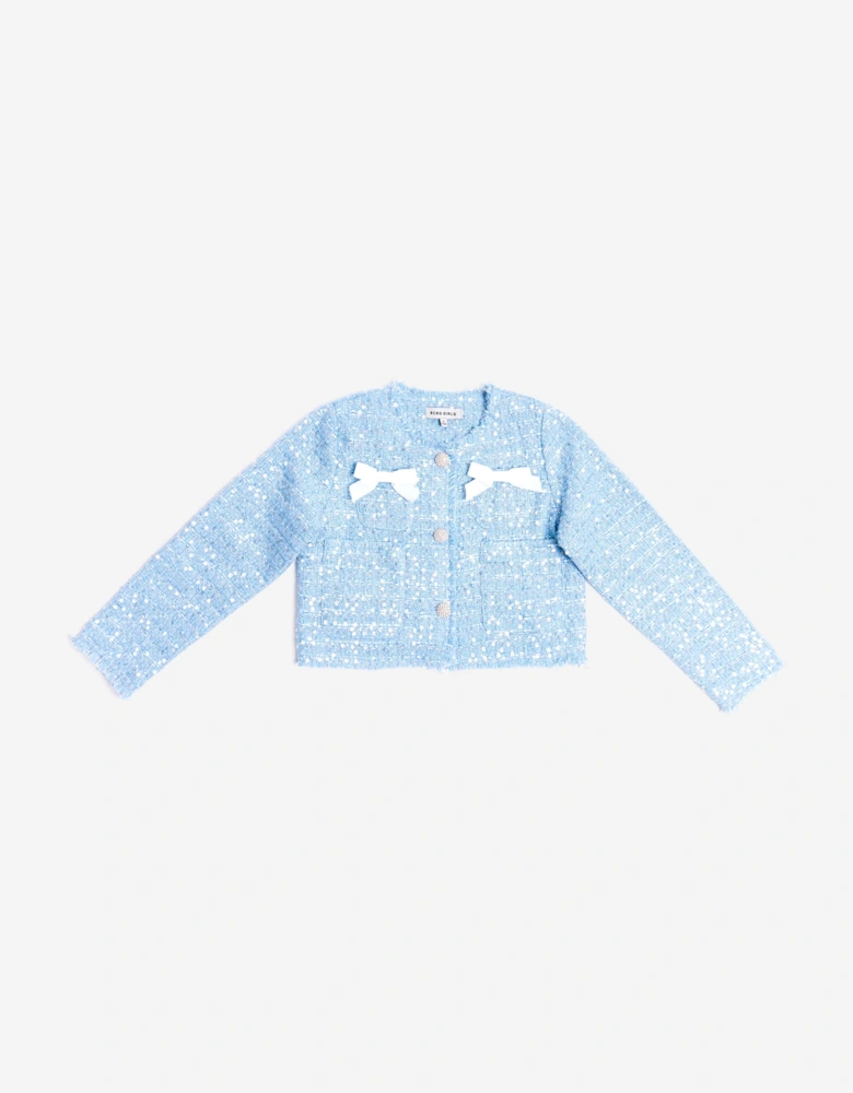 BCBG Girls Tweed Jacket in Blue
