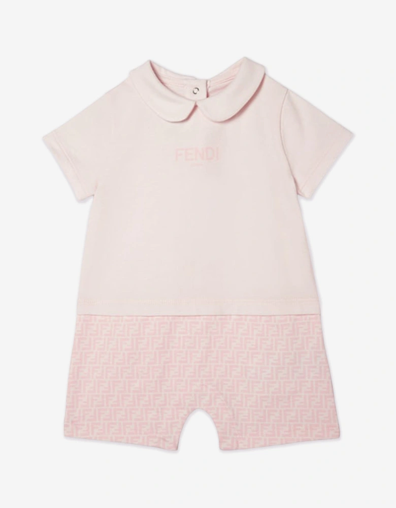 Baby Girls Logo Romper in Pink