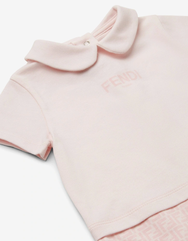 Baby Girls Logo Romper in Pink