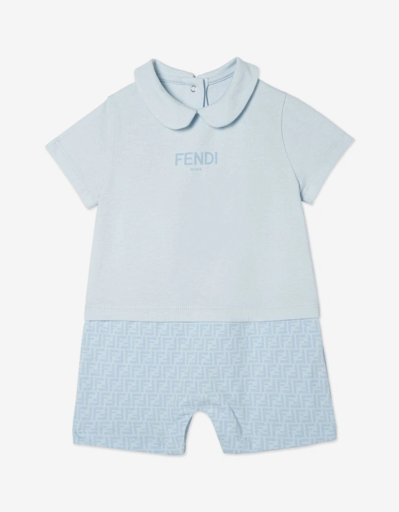 Baby Boys Logo Romper in Blue