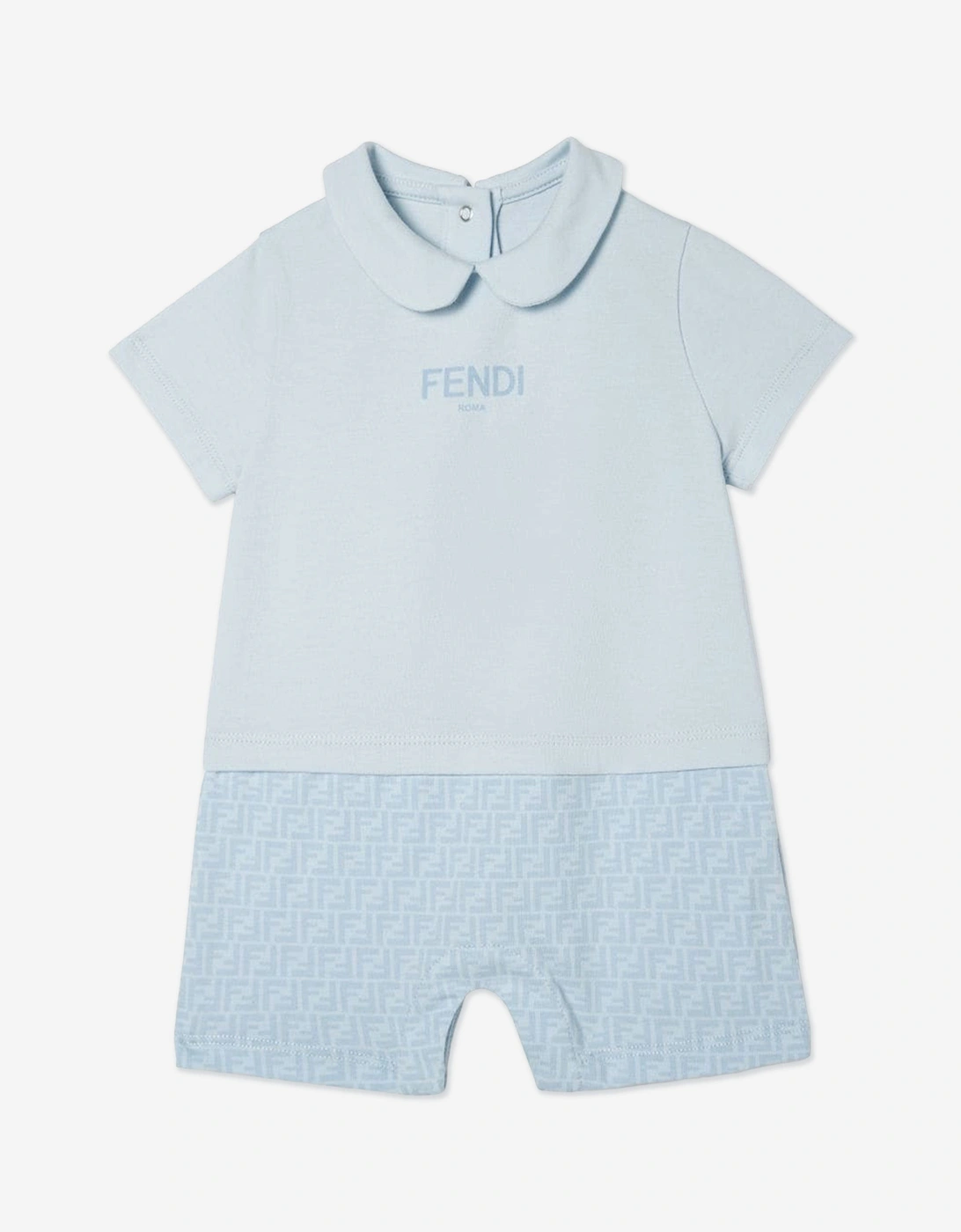 Baby Boys Logo Romper in Blue, 5 of 4