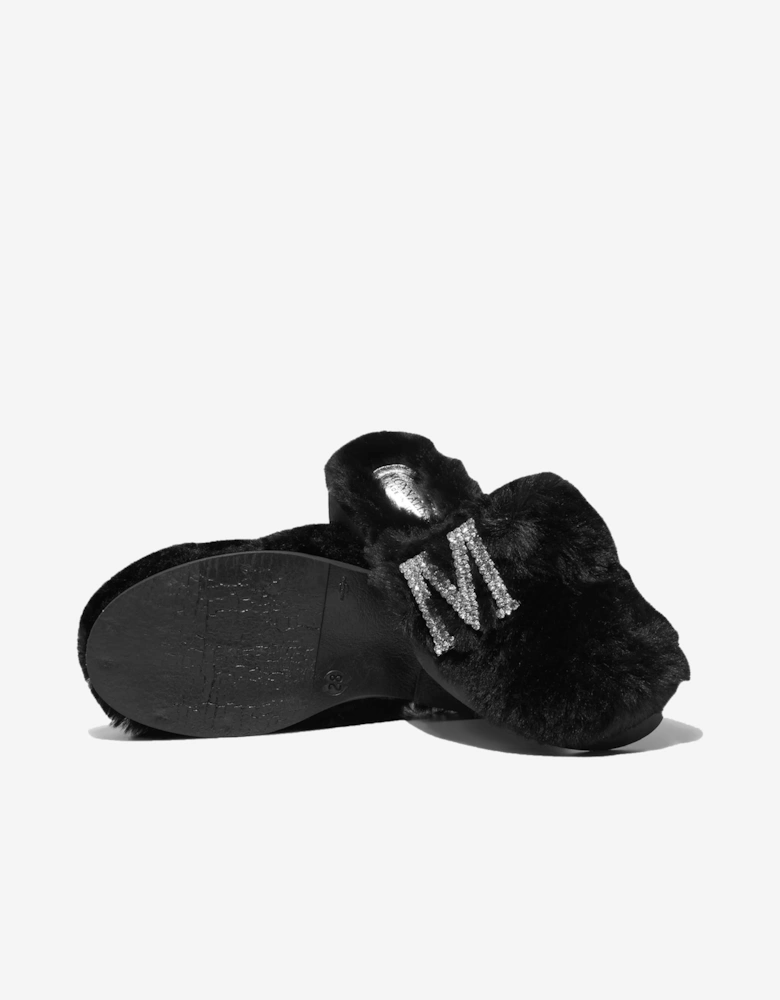 Girls Faux Fur Mules