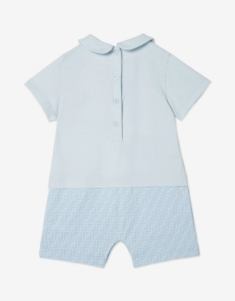 Baby Boys Logo Romper in Blue