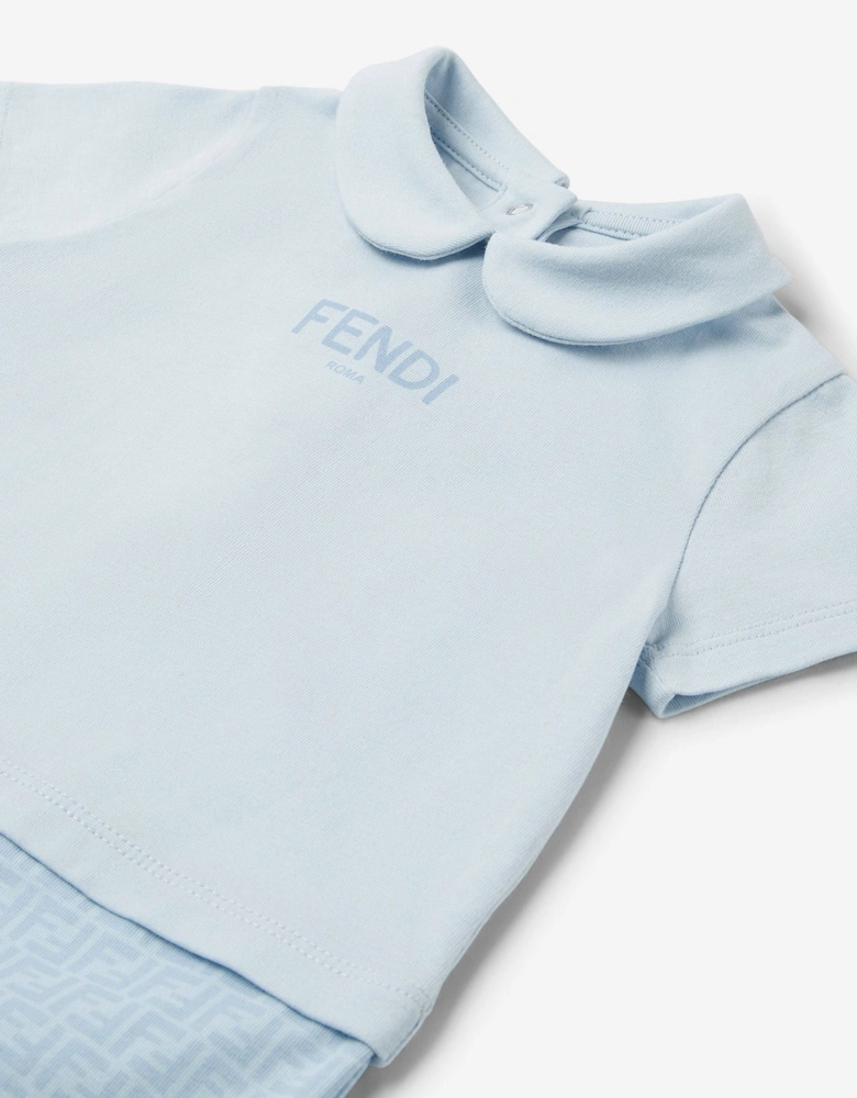 Baby Boys Logo Romper in Blue