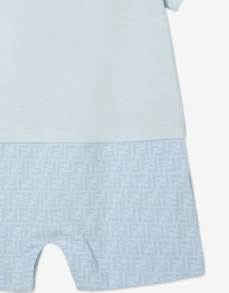 Baby Boys Logo Romper in Blue