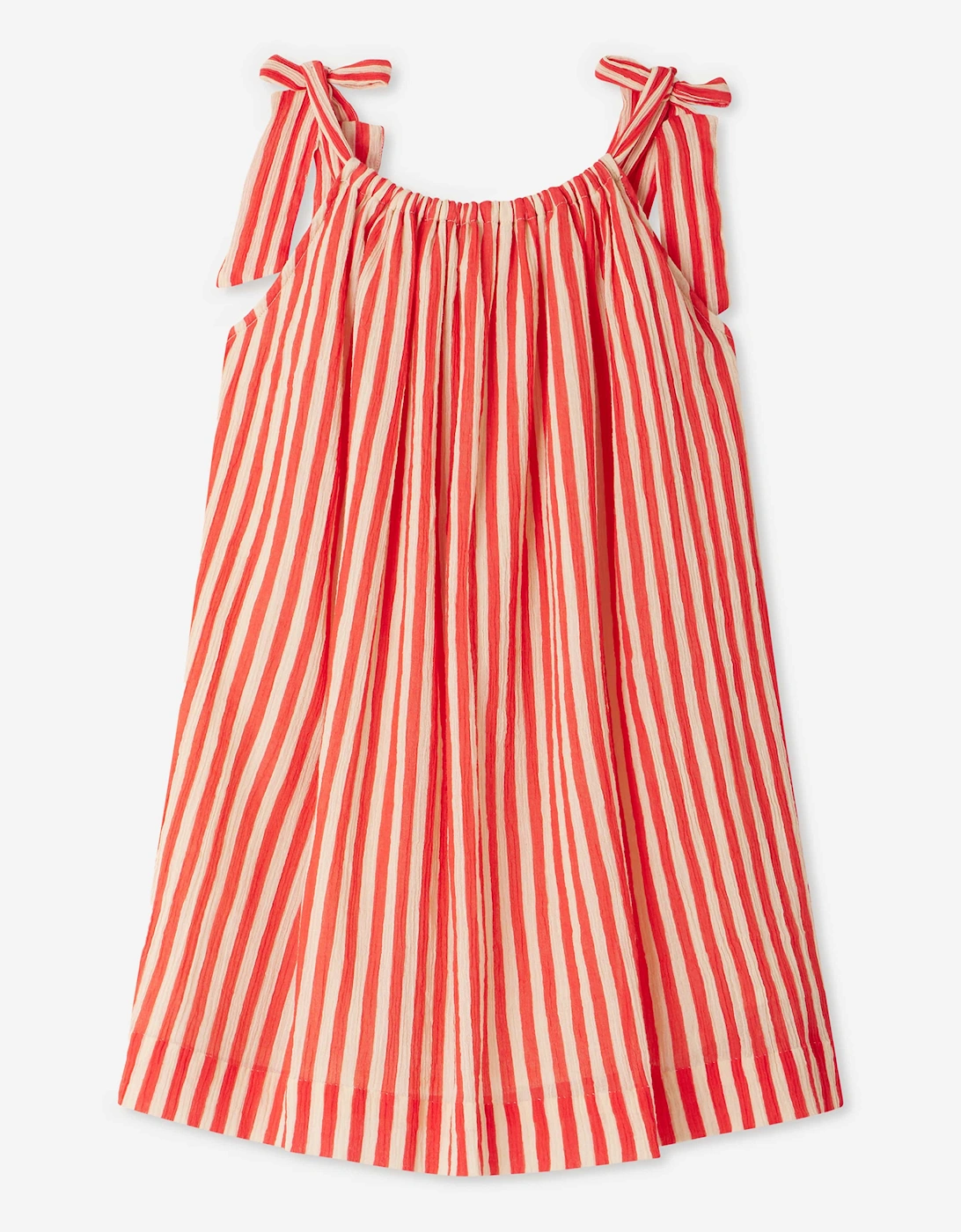 Girls Striped Eloise Dress in Red