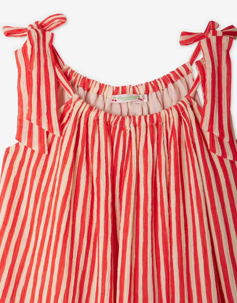 Girls Striped Eloise Dress in Red