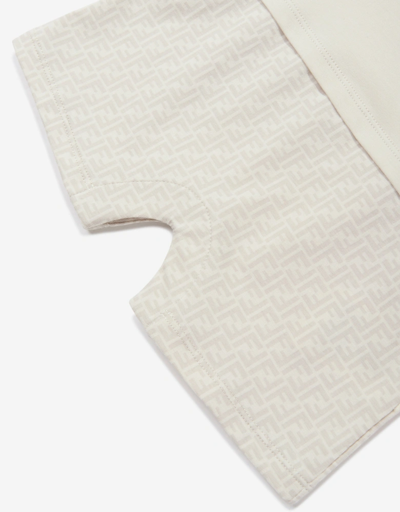 Baby Logo Romper in Beige