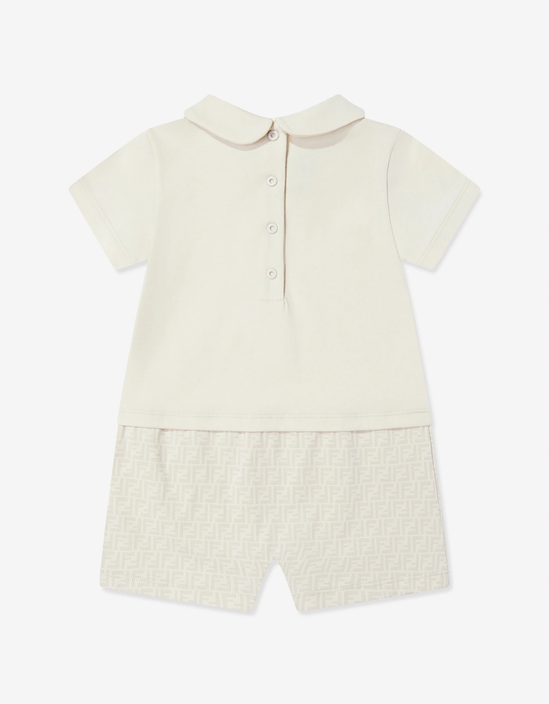 Baby Logo Romper in Beige