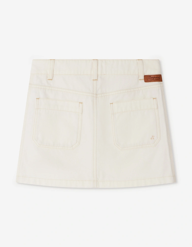 Girls Elise Skirt in Ivory