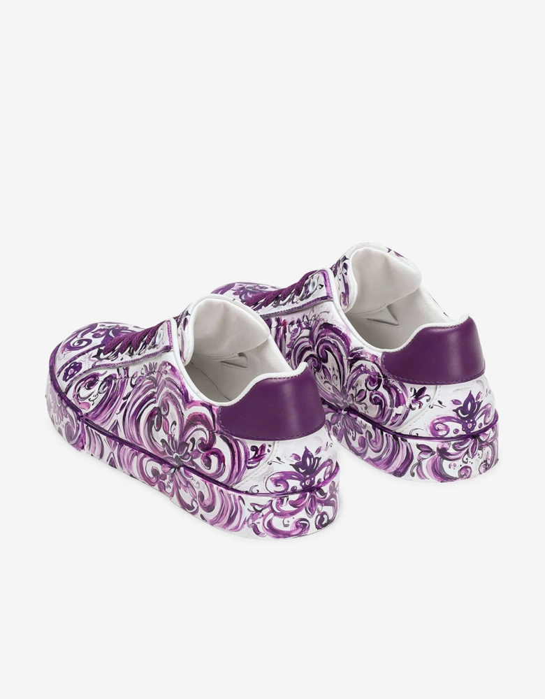 Girls Majolica Print Trainers in Purple