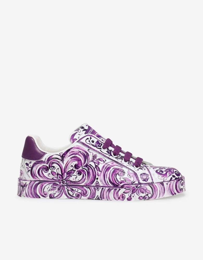 Girls Majolica Print Trainers in Purple