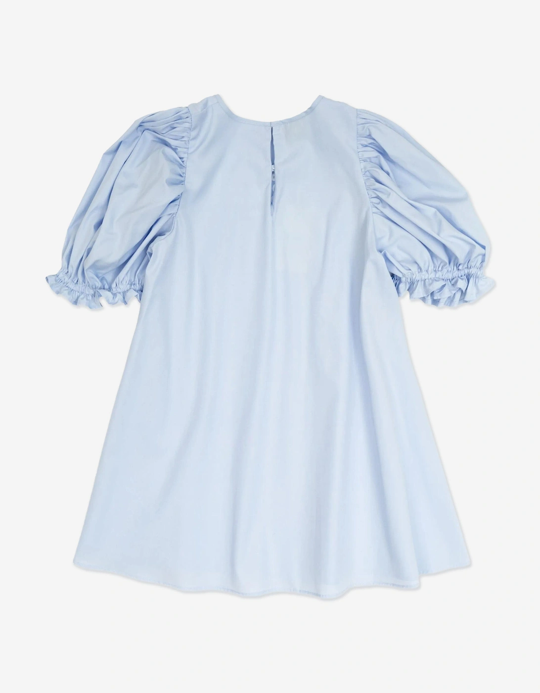 Girls Cotton Logo Dress in Blue