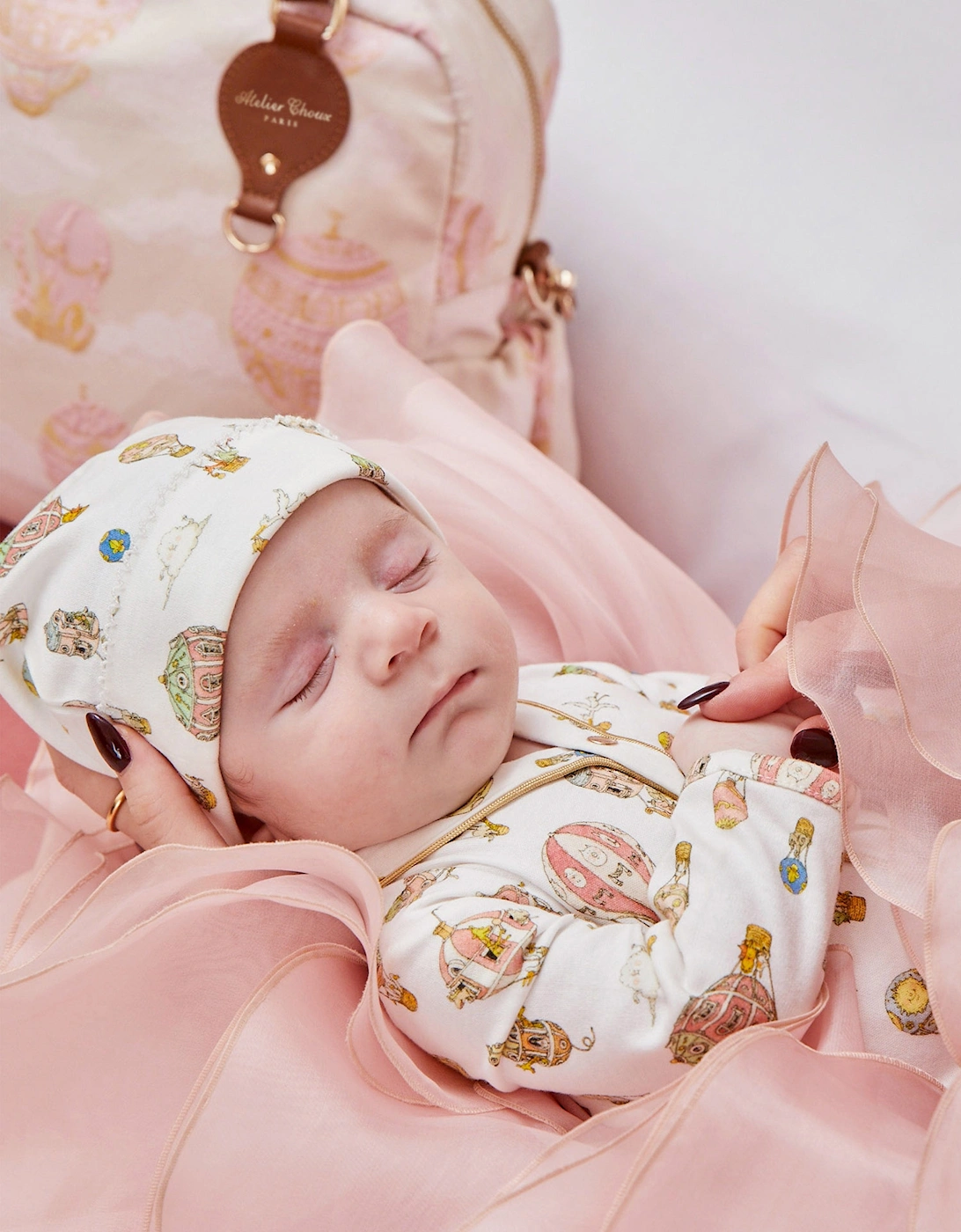 Baby Hot Air Balloons Hat in White