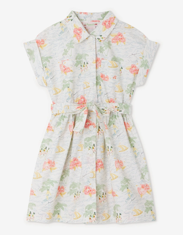 Girls Floral Gisele Dress in Blue