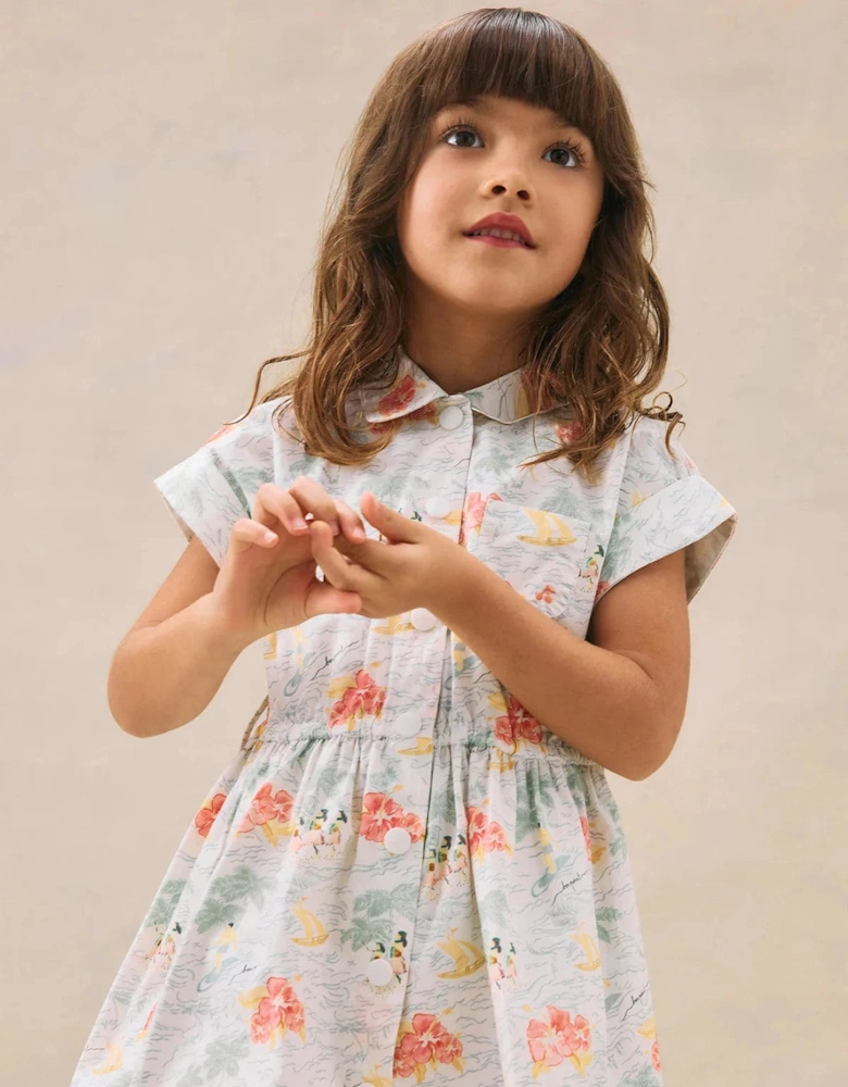 Girls Floral Gisele Dress in Blue