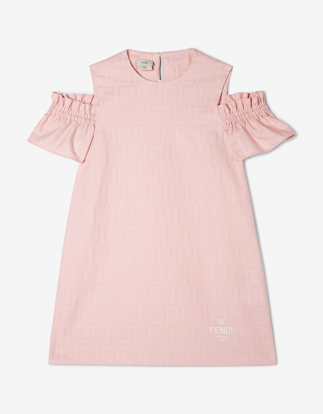 Girls FF Cotton Jacquard Dress in Pink, 5 of 4