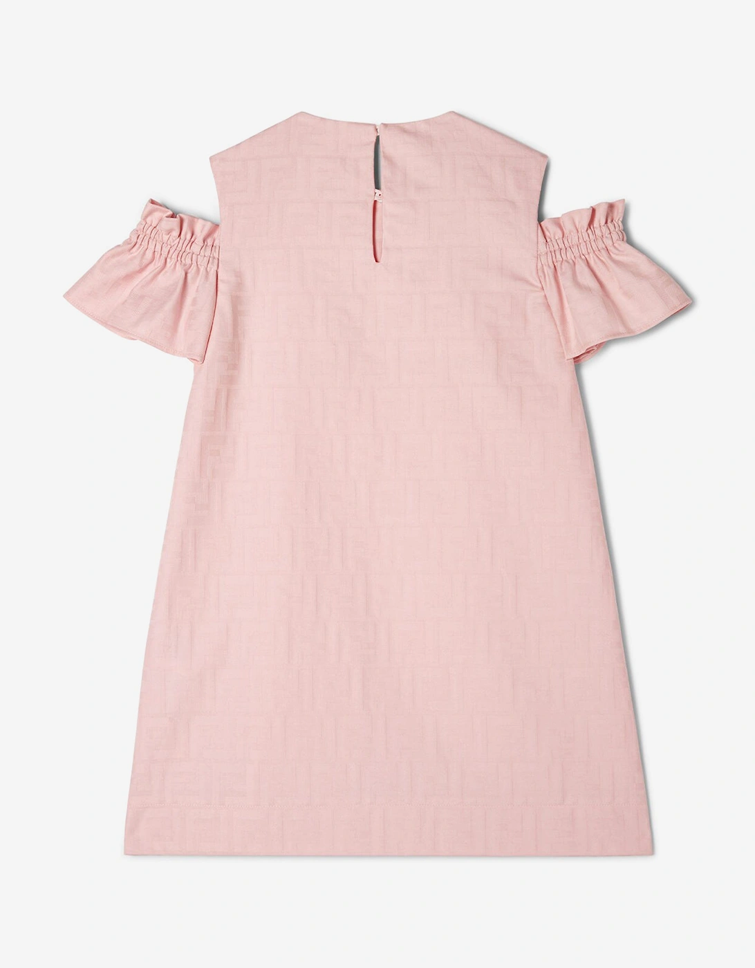 Girls FF Cotton Jacquard Dress in Pink