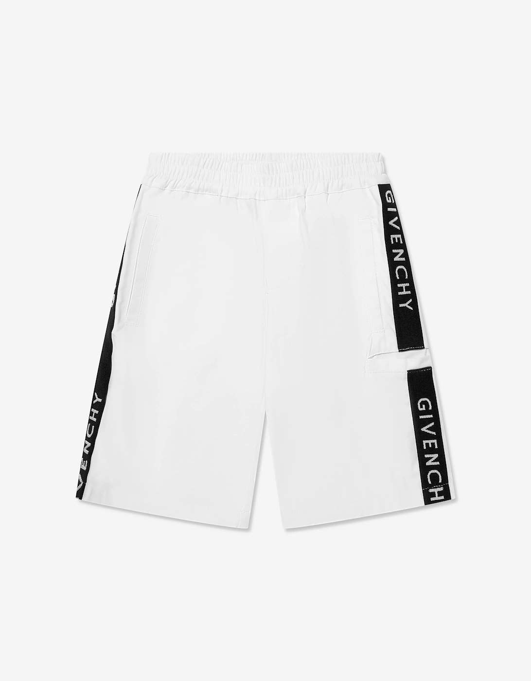 Boys Logo Bermuda Shorts in White, 6 of 5