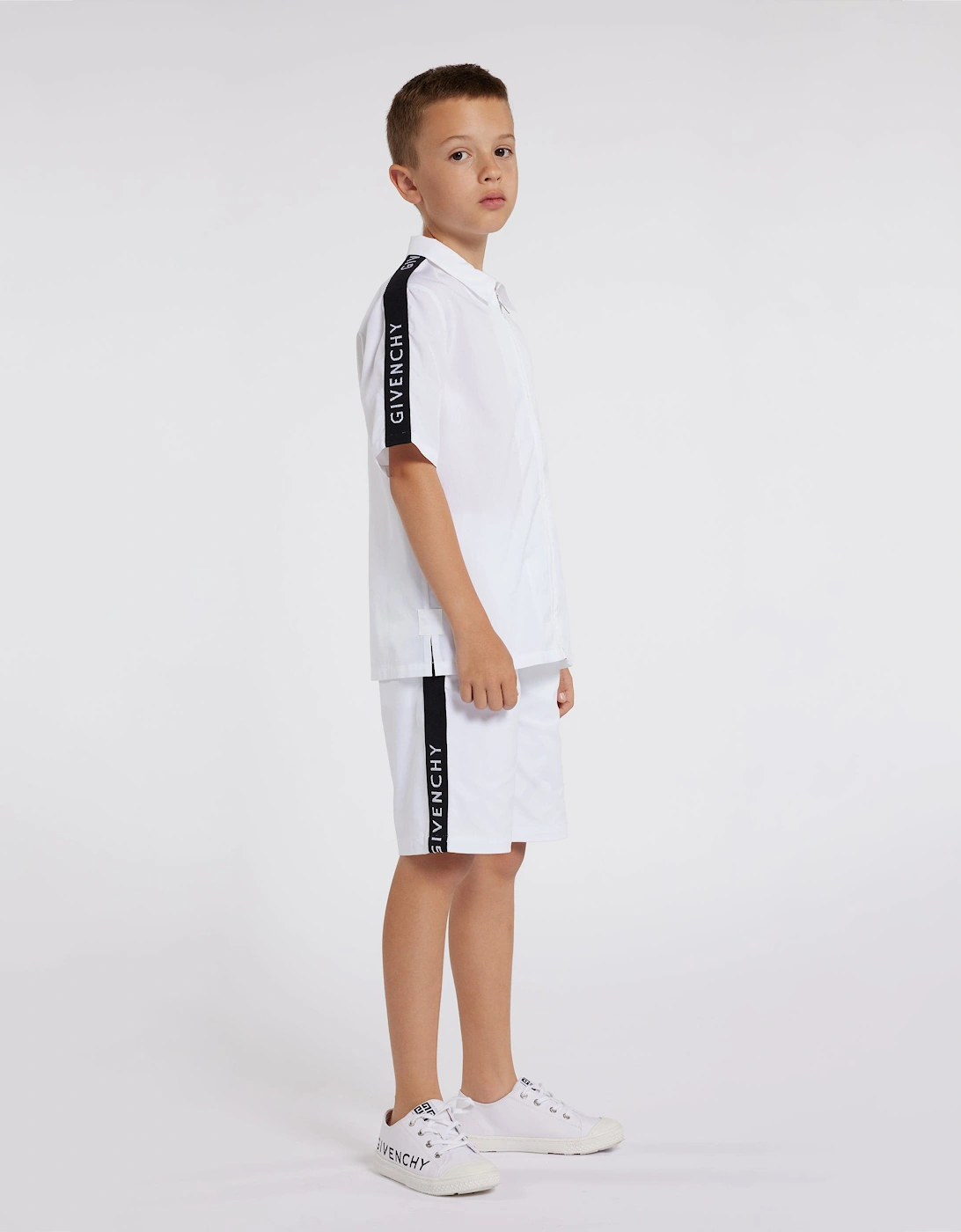 Boys Logo Bermuda Shorts in White
