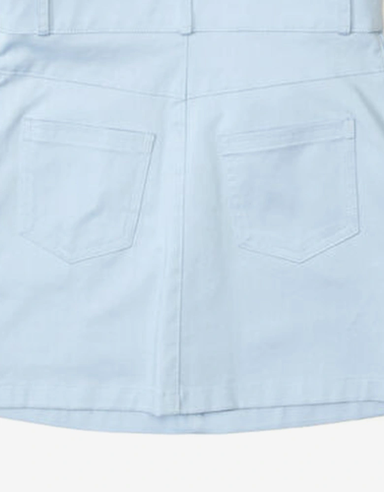 Girls Ruffle Shirt Dress in Blue