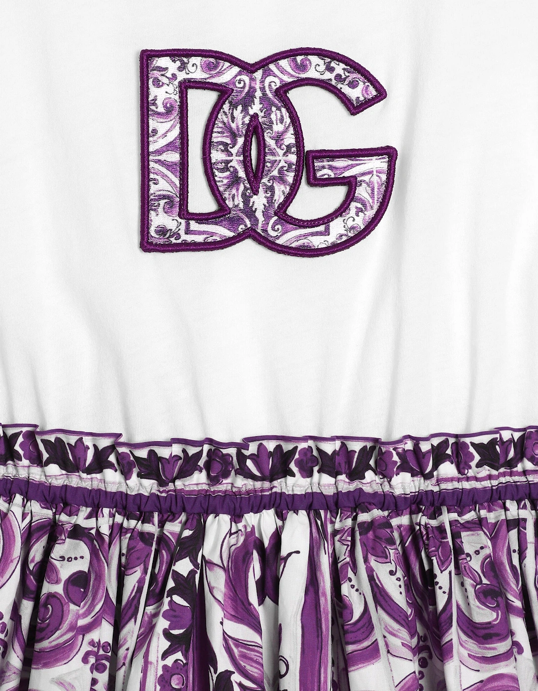 Girls Majolica Logo Dress in Purple