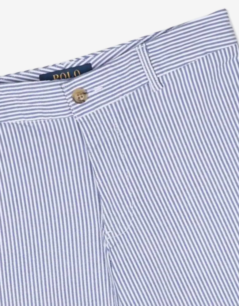 Boys Seersucker Preppy Shorts in Blue