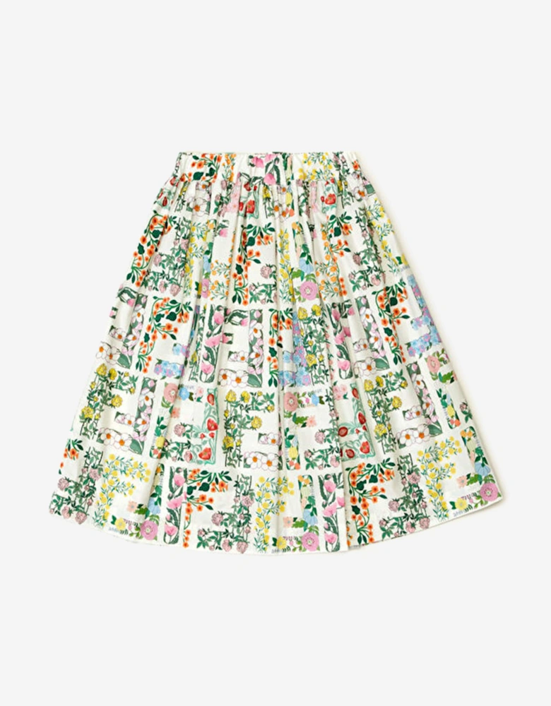 Girls Cotton FF Bloom Skirt in Multicolour