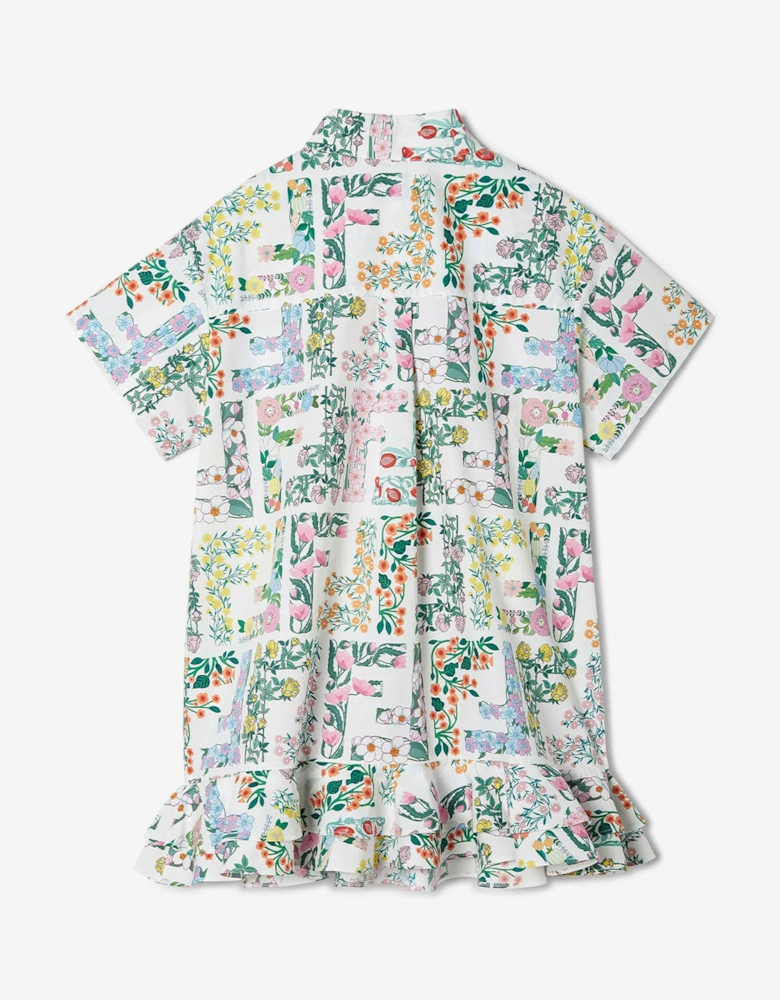 Girls Cotton FF Bloom Dress in Multicolour