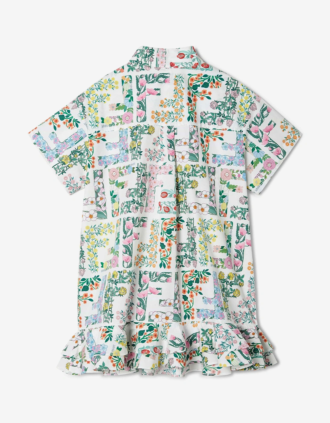 Girls Cotton FF Bloom Dress in Multicolour