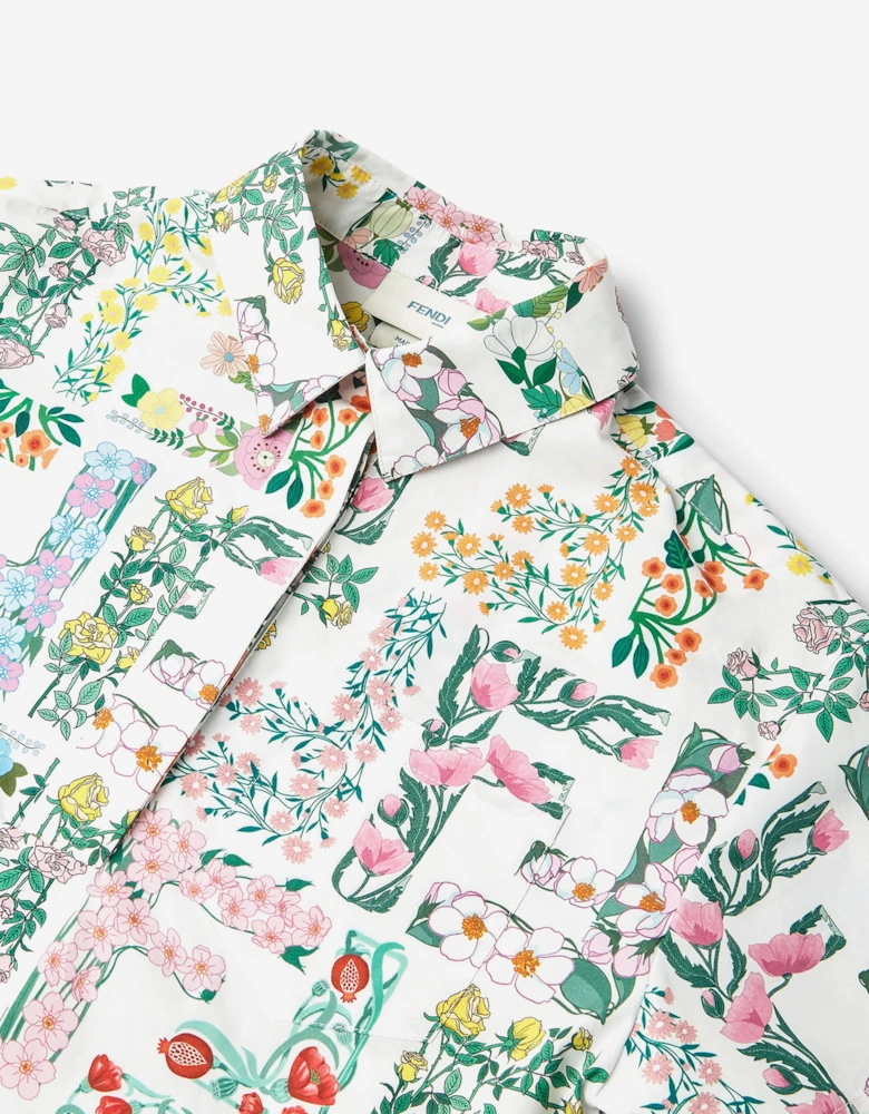 Girls Cotton FF Bloom Dress in Multicolour