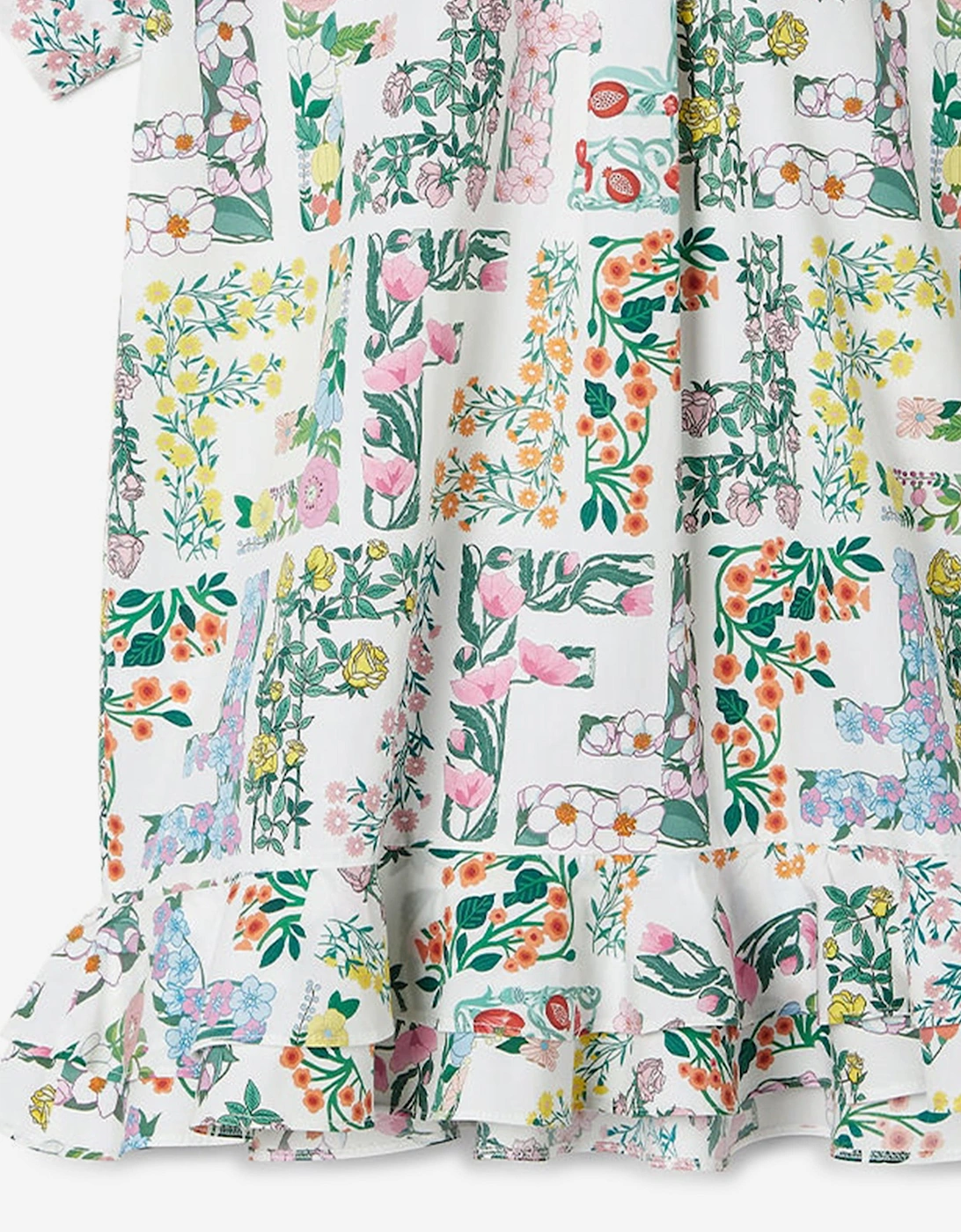 Girls Cotton FF Bloom Dress in Multicolour