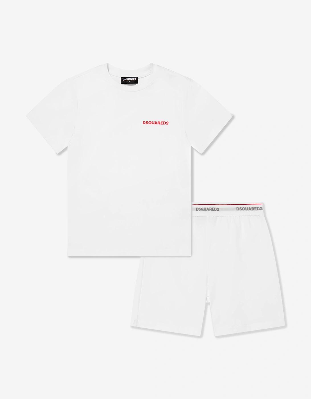 Kids Short Pyjama Set in White, 6 of 5