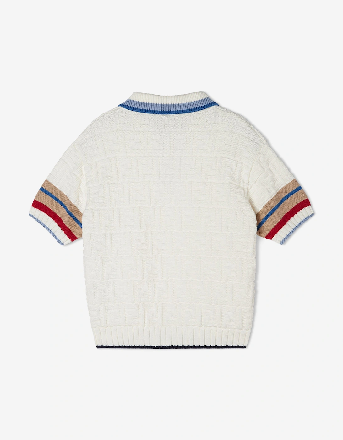 Boys Cotton FF Polo Shirt in White