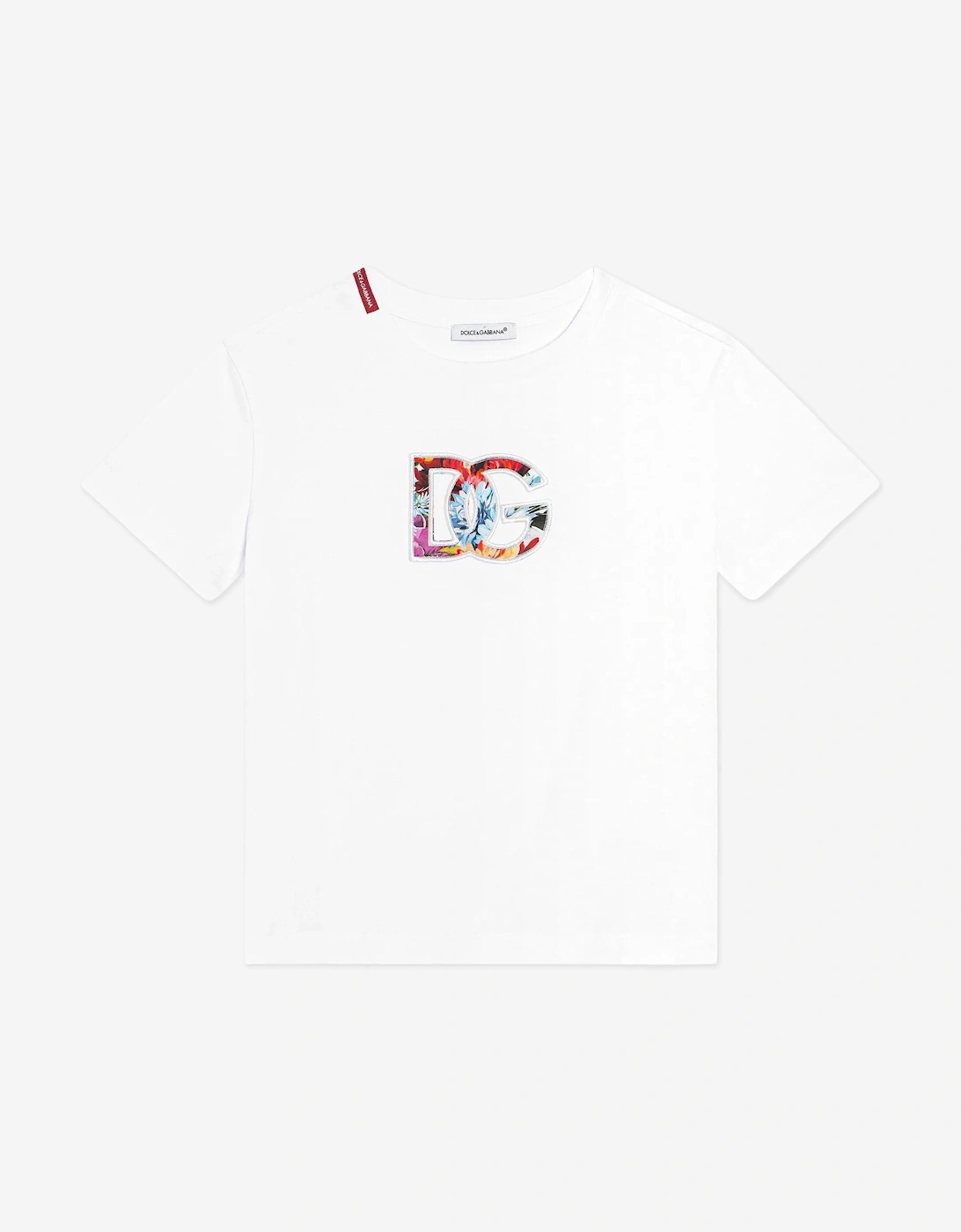 Girls Floral Logo T-Shirt in White, 5 of 4