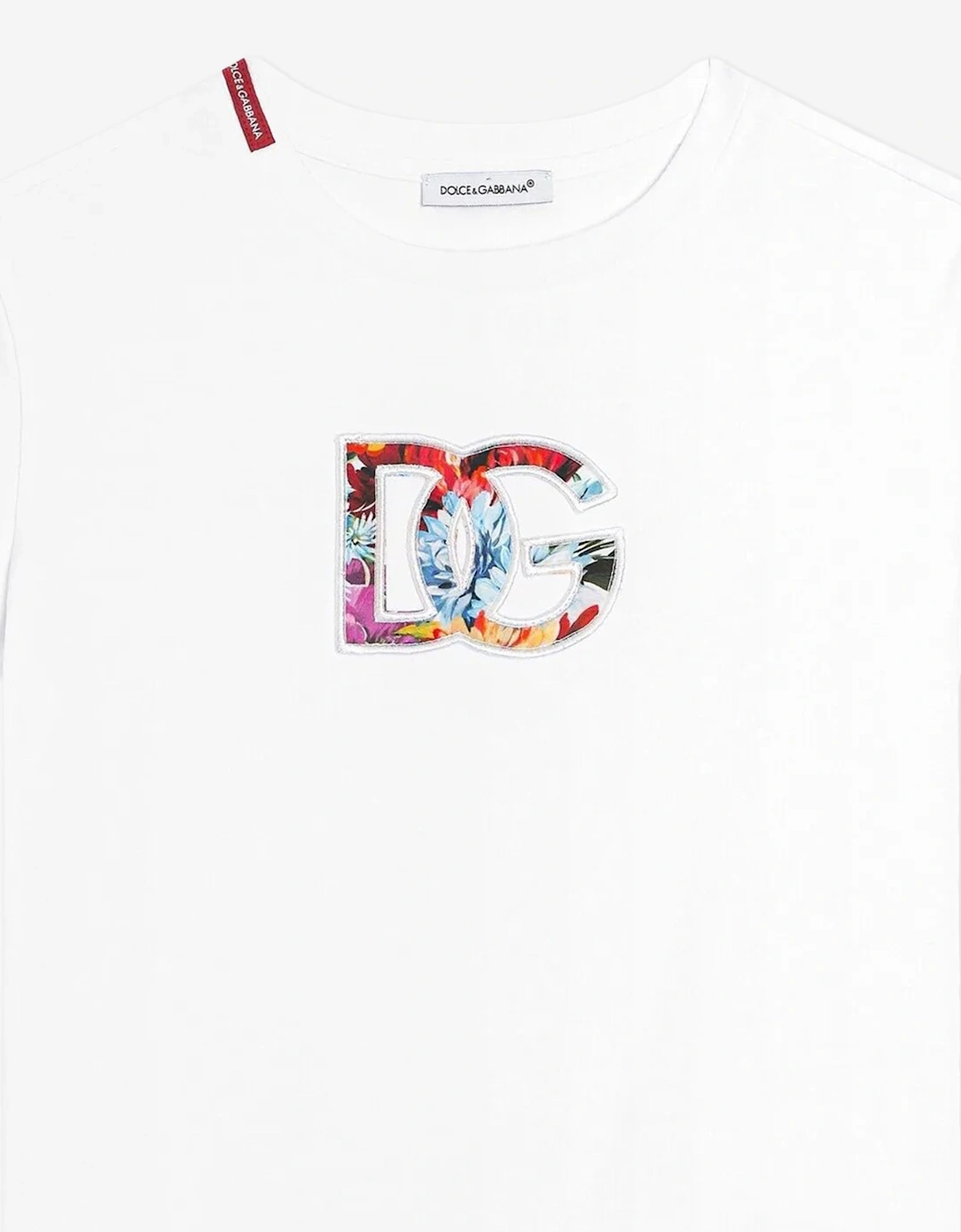 Girls Floral Logo T-Shirt in White