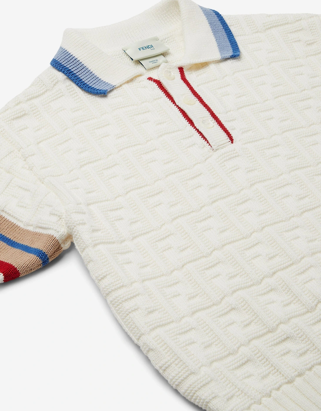 Boys Cotton FF Polo Shirt in White